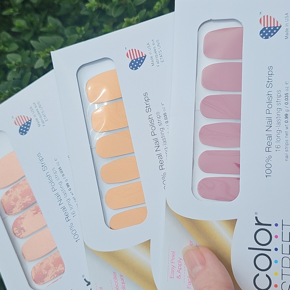 Color Street Nail Strips in Pink, Tan, and Rust Red Stickers Bundle Of 3 Lot - Picture 4 of 10